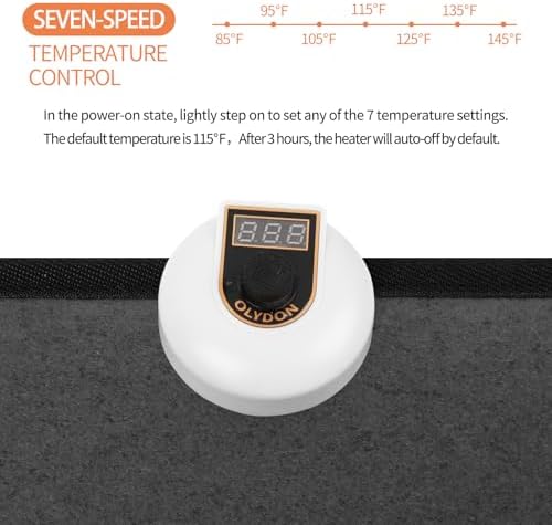 Electric Heated Floor Mats Under Desk, Heated Foot Warmer - 110v Toes Warming Heater for Office and Home (Black) - Image 5