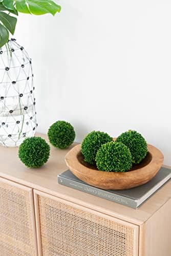 A&B Home Artificial Boxwood Balls - 4" Artificial Plant Topiary Orb, Indoor Topiary Bowl Filler Greenery Balls, Coffee Table Console Table Centerpiece, Set of 3 - Image 3