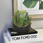 DILATATA Artificial Cactus Plants in Pot 5.5 Inch Fake Succulents Arrangement Potted Plant in Black Ceramic Planter Bowl for Home Office Desk Shelf Living Room Bedroom Bathroom Decor - Image 4
