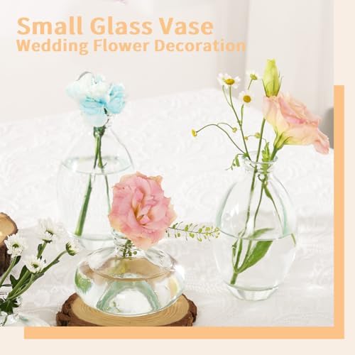 Mini Bud Vases As Wedding Centerpieces for Tables,Clear Bud Vases for Flowers,Small Flower Vases Suitable for Birthday Party,Anniversary,Wedding Reception,Baby Shower (Clear, 28PCS) - Image 4