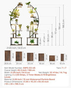 VEVOR Plant Stand Indoor with Grow Lights, 65.5 in Tall 7-Tiered Lighted Plant Shelf, 2 Pack Metal Corner Plants Holder, 3 Timer & 10 Brightness, Half-Moon Shaped Flower Display Rack for Living Room - Image 7