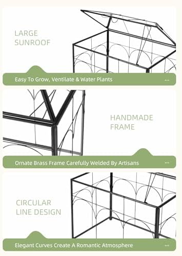 REDHUGO Glass Planter Terrarium with Lid, Indoor Display Box, Black - Image 5