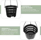 5 Pack Orchid Hanging Planters - Slotted Mesh Net Orchid Pots for Repotting - Black Plastic Hanging Flower Baskets with Hooks for Indoor Outdoor Plants - Breathable Root Control Planter Container - Image 5