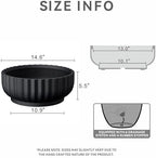 Kante Small Round Shallow Black Concrete Planter 14.6" Dia, Outdoor - Image 2