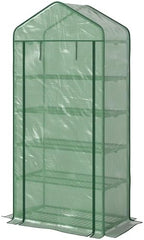 5-Tier Mini Greenhouse with PE Cover, Roll-Up Door, 76 x 35.4 x 19.3 in - Image 2
