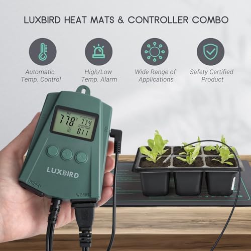 LUXBIRD 2 Pack 10"x 20.75" Seedling Heat Mat and Digital Thermostat Controller Combo Set (120v US Plug) - Image 2
