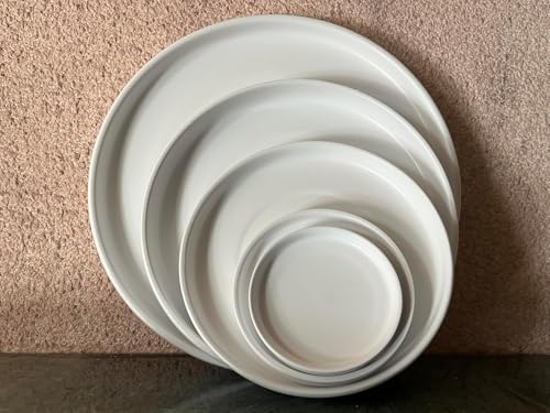 9 inch Matte White Ceramic Plant Saucer Set of 2 with Plant Saucer mat - Image 3