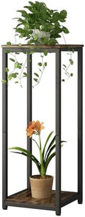 2 Tier Plant Stand Indoor Corner Tall Square Shape Plant Shelf by YIZAIJIA