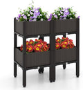 GIANTEX 4 Pcs Raised Garden Bed, Elevated Planter Box Kit W/ 16 Legs, 4 Planter Boxes, Self-Watering System, Drainage Holes, Indoor & Outdoor Vegetable Fruit Flower Herb Growing Box by Giantex