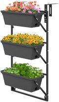 HAPPYGRILL 3-Tier Vertical Hanging Planter, Garden Wall Planter Box by HAPPYGRILL