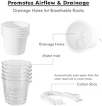 4.6 Inch Self Watering Plant Pots for Indoor Plants 16 Packs African Violet Pot, Self Watering Planters for Herb, Orchid, Devil's Ivy, Flower Houseplant Planters, Clear Plant Pots, White - Image 3