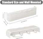 Coat Rack Wall Mount with Shelf 4 Hidden Hooks Modern Wooden Key Holder Entryway Organizer for Hallway Bedroom Bathroom Home Decor Storage for Hanging Coats Hats Bags Towels, Wave-Shape White - Image 3