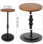 Small Round End Table, Tall Pedestal Drink Side Tables Living Room - Image 2