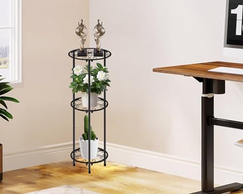 CASIMR Plant Stand Indoor Outdoor, Metal Rustproof Flower Shelf 3 Tier 32.3 inch, Tall Multiple Plant Pot Holder Rack for Garden Patio Living Room Corner Balcony, 2 Pack Black - Image 6