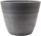 PSW Pot Collection 12-inch Plastic/Stone/Wood Composite Large Ribbed Planter – No Drainage Hole (Drillable), Indoor/Outer Garden Pot for Foliage, Trees, Flowers, Ferns, Cement Gray - Image 2