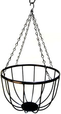 14in Bellus Hanging Basket - 14in x 9in - Black PVC Coated by GardenArtisans