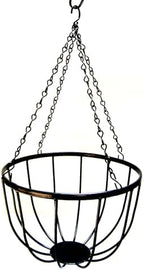 14in Bellus Hanging Basket - 14in x 9in - Black PVC Coated by GardenArtisans