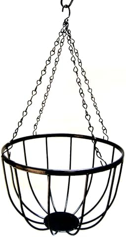14in Bellus Hanging Basket - 14in x 9in - Black PVC Coated by GardenArtisans