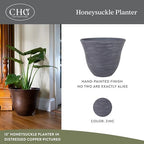 15" Honeysuckle Planter in Zinc - Image 2