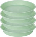 4 Pack of 16 inch Plant Saucer (13.5" Base), Heavy Duty Plastic Plant Tray for Pots, Flower Water Trays for Indoors, Bird Bath Bowls, Saucers for Planter 14"/15"/16" (Light Green) by Bleuhome