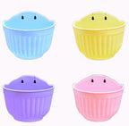 4 Pcs Hanging Planters Flower Pot, Colorful Resin Wall Plant Basket Flower Hanger, Indoor Outdoor Detachable Hook Bucket Plants Holder for Garden Balcony Fence Window Trellis Mounted (Multicolour6) by Unknown