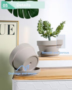 vensovo 4.5 Inch Grey Terracotta Succulent Pots with Saucers, 6 Pack - Image 5