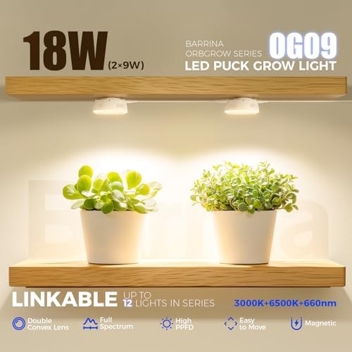 Barrina Orbgrow OG09 Puck Grow Light, 18W, 660nm Red LEDs, 2 Packs - Image 3