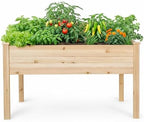 Backyard Expressions 48"x34" Raised Garden Bed - Elevated Wood Planter Box for Healthy Plant Growth, 440 lb Capacity - Natural Color by BackyardExpressions