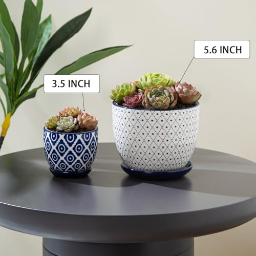 5.6 Inch Ceramic Plant Pots Set of 4 - Image 7
