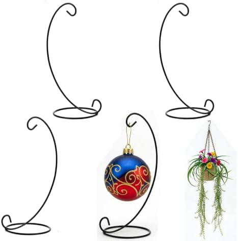 13 Inches Tall Ornament Display Stand, Tabletop Ornament Hanger, Iron Hanging Stand Rack Holder，Air Plant Holder,【6 Pack】, Terrariums Hanger, Black Iron Wire Hanging Hook for Christmas Halloween Decoration, Festivals Ornament, Wedding, Party Decor, Gla... - Image 7