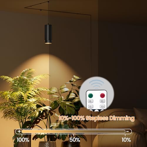 Zoomable Hanging Plant Light for Indoor Plant, Full Spectrum, Black - Image 5