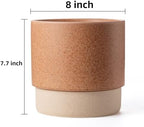 8 Inch Ceramic Self Watering Planter with Drainage Hole Terracotta - Image 2