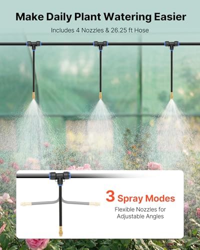 VEVOR Walk-in Tunnel Greenhouse, 10 x 7 x 7 ft Hoop House Greenhouse Tunnel with Watering System, Plant Hot House with Steel Frame, PE Cover, Roll-Up Zipper Door and 6 Windows for Outdoors, Green - Image 4