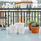 Abaodam Ceramic Succulent Plant Flowerpot Set with Tray Drainage Hole Xmas - Image 6