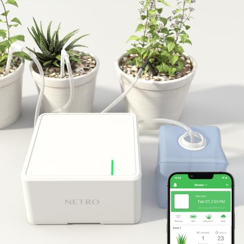 Netro Rechargeable Automatic Plant Waterer Kit Indoor 2.4G WiFi APP Control by Netro