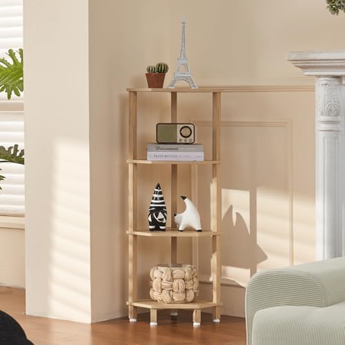 YUFAM 4-Tier Corner Shelf, Natural by YUFAM