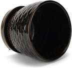Ceramic Planter with Trellis Pattern and Attached Saucer, 5" (Black) - Image 2