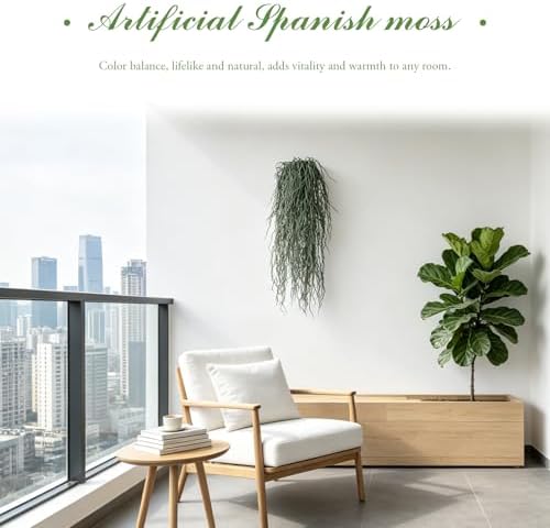 dallisten 4 Pcs Fake Hanging Plants, 36" Artificial Hanging Grass Plants Greenery Vines UV Resistant Faux Trailing Plants for Indoor Outdoor Wall Shelf Porch Boho Home Patio Decor(Dust Green) - Image 6