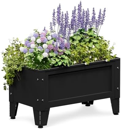 PROXRACER Elevated Metal Planter Box Stand Heavy Duty Raised Garden Bed for Vegetables Flowers Herbs Indoor Outdoor Use, Charcoal by PROXRACER