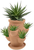 POPETPOP Strawberry Tower Planter : Multi Pocket Strawberry Terracotta Planter Pot Smart Plant Pot for Succulents Flowers, 7.47X5.89X5.89in by POPETPOP