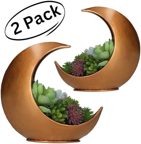 2 Pack Boho Table Planters, Desk Moon Planter, Candle Holder for Indoor Plants, Succulents, Air Plant, Cactus, Faux Plants, Witchy Gifts - Image 7