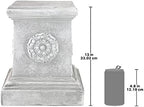Design Toscano English Rosette Indoor/Outdoor Sculptural Garden Plinth Base Statue Riser, Large 12.5 Inch Tall, Cast Stone Resin, Antique Stone Finish - Image 3