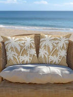 Outdoor Pillow Waterproof 1 Pack, Tropical Palm Tree Patio Throw Pillows for Couch Bed Sofa with Insert, Vintage Tan Exotic Botanical Plants Decorative Travel/Reading/Camping Pillow Set 16x16 Inch - Image 6