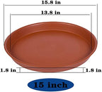 4 Pack of 16 inch Plant Saucer, Heavy Duty Plastic Saucer 16" Round, Plant Trays for Pots, Flower Plant Saucers for Indoors, Plant Trays for Planter 14"/15"/16" (16 inch, Terracotta) - Image 2