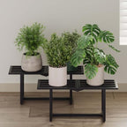 2 Pack Plant Stand, Foldable Metal Shelf, Indoor Outdoor,Black by HomecourtyardsInterio