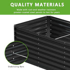 2PCS 8x2x1FT Galvanized Raised Garden Bed,Planter Raised Beds-Metal Garden Box,Large Plant for Outdoor Planting, Vegetables Bed，Flower,herb-Black - Image 4
