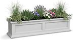 Mayne Fairview 48in Self-Watering Rectangular Window Box Planter, White by Mayne