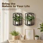 Aisdan Wall Plant Holder, Wall Planters for Indoor Plants with Wireless Remote Lights, Frame Plant Wall Shelves Wall Mounted Plant Holder for Living Room, 2 Pack - Image 7