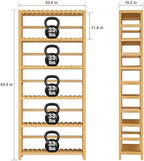 VASMIA 6-Tier Bamboo Shelf,Bamboo Storage Shelving Unit,Tall Bookcase with Adjustable Shelves,Multipurpose Storage Display Shelf for Bathroom, Living Room, Balcony, Kitchen,Natural - Image 3