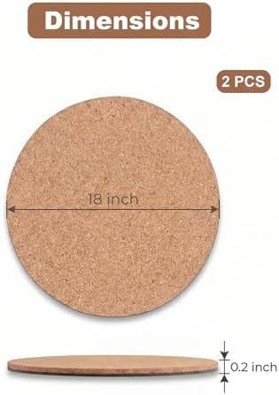 Vensovo Cork Plant Coasters & Saucers – Absorbent Round Mats for Indoor Flower Pots, Planters, Houseplants, Surface Protector for Table & Floor, 2pcs-18inch - Image 2
